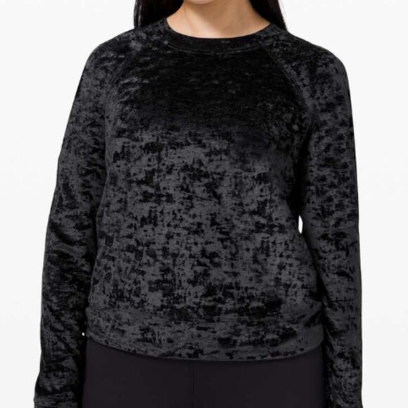 96. Lululemon Warm Down Crew *Crushed Velvet Black - Picture 1 of 4